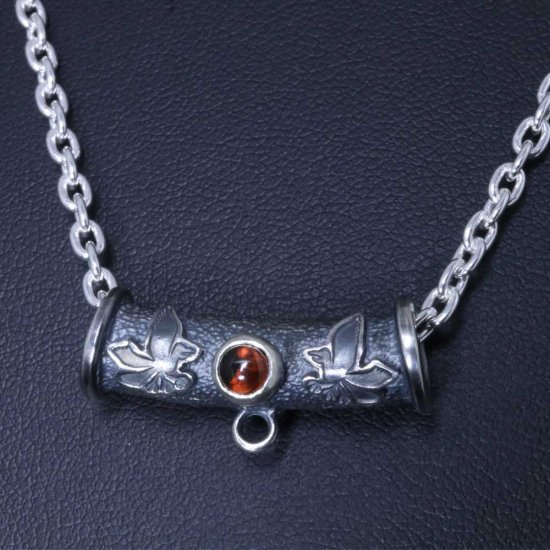 龍頭 石付き いぶし 双八咫烏パイプ ネックレス チェーン付き ペンダント メンズ シルバー シルバーネックレス メンズネックレス ヤタガラス 神話 鳥_2