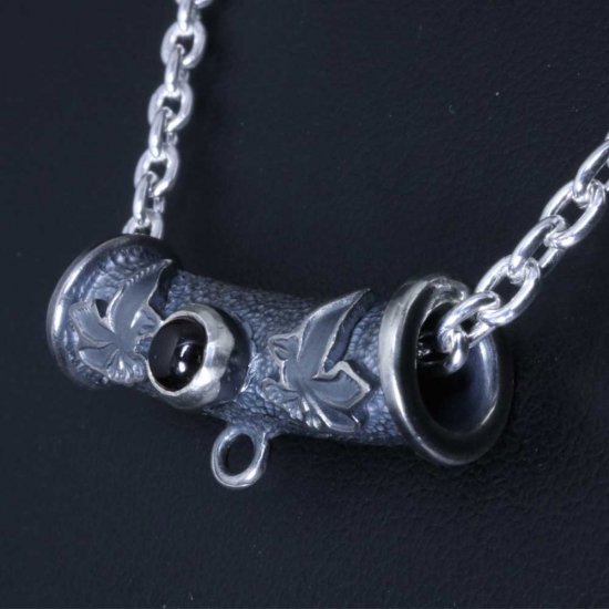 龍頭 石付き いぶし 双八咫烏パイプ ネックレス チェーン付き ペンダント メンズ シルバー シルバーネックレス メンズネックレス ヤタガラス 神話 鳥_5