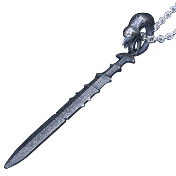 龍頭 天叢雲剣 ネックレス チェーン付き ペンダント メンズ シルバー シルバーネックレス メンズネックレス 剣 刀 武器 シルバー950 男性 彼氏