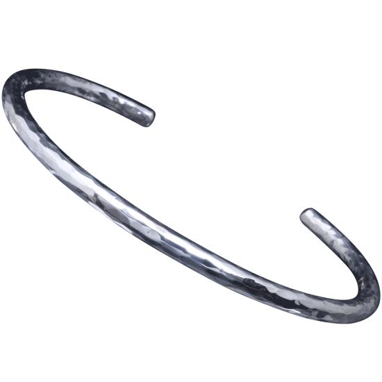 龍頭 直径3mm 丸鎚目バングル Round bar バングル メンズ シルバー シルバーバングル メンズバングル シルバー950 男性 彼氏 女性 彼女