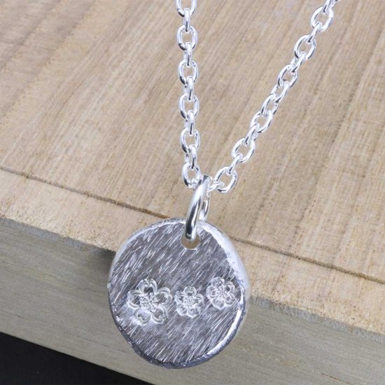 龍頭 川面浮桜 メタル ネックレス チェーン付き ペンダント メンズ シルバー シルバーネックレス メンズネックレス シルバー950 男性 彼氏 伝統技法_1