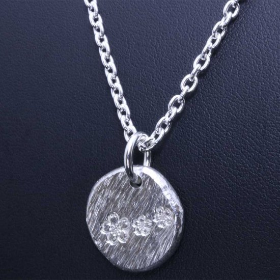龍頭 川面浮桜 メタル ネックレス チェーン付き ペンダント メンズ シルバー シルバーネックレス メンズネックレス シルバー950 男性 彼氏 伝統技法_2
