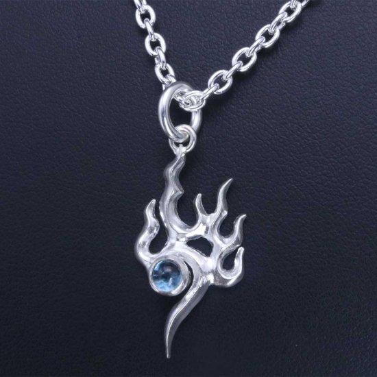 龍頭 迦楼羅炎ペンダント R 天然石付 白仕上げ ペンダント ネックレス ペンダント メンズ シルバー シルバーネックレス メンズネックレス 天然石_9