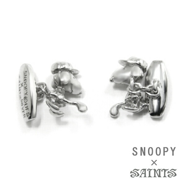 SNOOPY×SAINTS スヌーピーゴルフカフス スヌーピー 公式 PEANUTS キャラクターグッズ コラボ シルバー925 シルバーアクセサリー 銀 SV925
