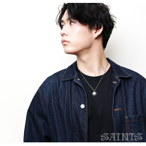 SAINTS セインツ ペガサス ネックレス チェーン付 メンズ レディース ペンダント 馬 白馬 天馬 シルバー925 メンズネックレス ブラック_2