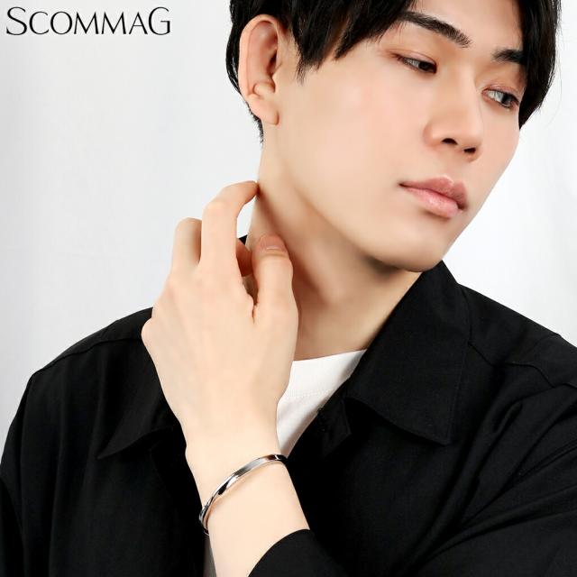 SCOMMAG ハーフツイスト ステンレス バングル Lサイズ メンズバングル ブレスレット サージカルステンレス 金属アレルギー アレルギーフリー ねじり_3