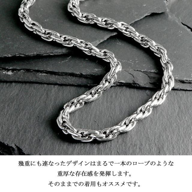 SCOMMAG ステンレス ロープ チェーン ネックレス ステンレスチェーン ネックレスチェーン チェーンのみ サージカルステンレス 金属アレルギー_1
