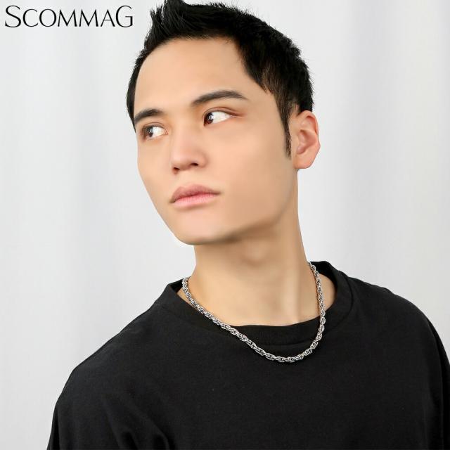 SCOMMAG ステンレス ロープ チェーン ネックレス ステンレスチェーン ネックレスチェーン チェーンのみ サージカルステンレス 金属アレルギー_3