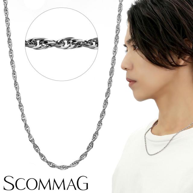 SCOMMAG スクリュー ステンレス チェーン ネックレス ステンレスチェーン ネックレスチェーン チェーンのみ サージカルステンレス 金属アレルギー