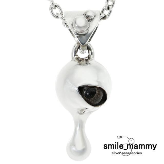 smile_mammy stare ドロップ ネックレス ペンダント ペンダントトップ ペンダントチャーム シルバー 925 雫 目 目玉 追視 義眼 不気味 ホラー ダーク