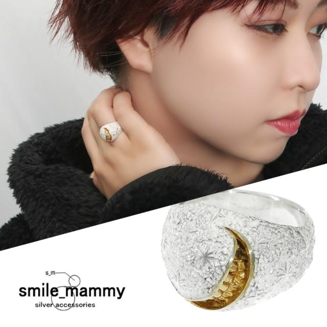 smile_mammy 三日月 スマイル リング 指輪 5〜18号 シルバー925 K18