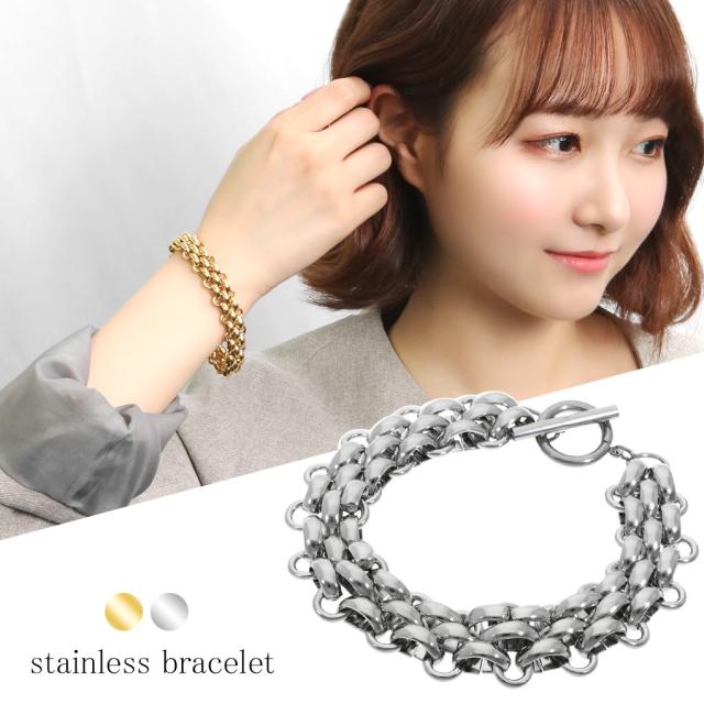 選べる2カラー サージカルステンレス チェーンブレスレット ブレスレット ステンレス シルバー ゴールド K18 18金 金属アレルギーフリーの通販は 4,554円