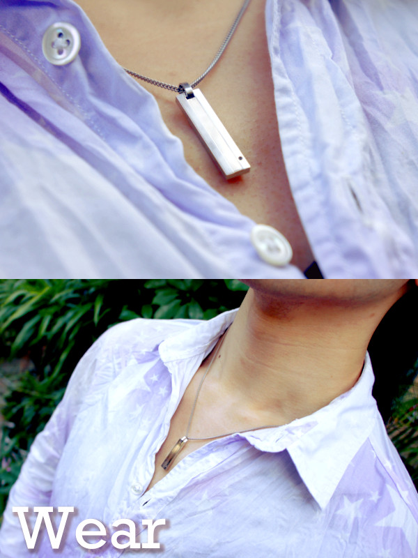 【fe-fe】ブラックダイヤモンド ステンレス シルバー プレート ネックレス (チェーン付き)