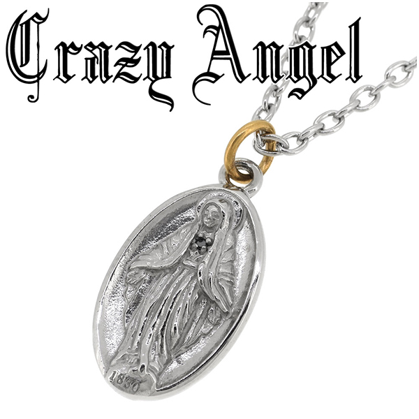 【Crazy Angel】不思議のメダイ ブラックダイヤモンド ステンレスネックレス Sの通販は