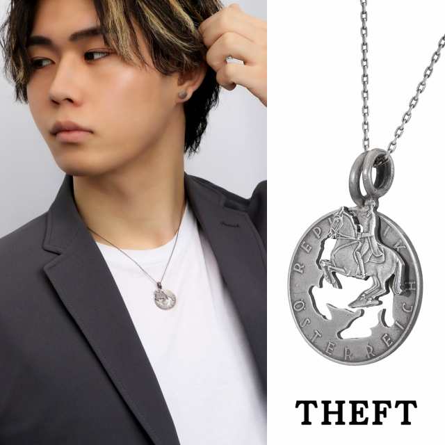 THEFT セフト 騎兵 コイン ネックレス ペンダント ペンダントトップ ペンダントチャーム シルバー SILVER COIN 硬貨 ビンテージ ヴィンテージの通販は