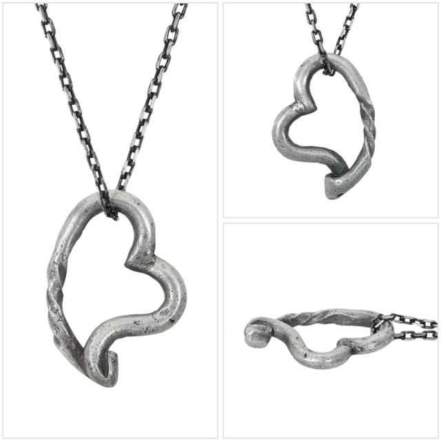 THEFT セフト ツイスト ハート ネックレス ペンダント ペンダントトップ ペンダントチャーム シルバー HEART NECKLACE ビンテージ ヴィンテージ_4