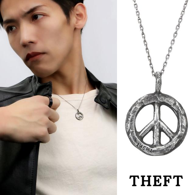 THEFT セフト コイン ピースマーク モチーフ ネックレス ペンダント ペンダントトップ ペンダントチャーム シルバー Coin Peace necklace 硬貨