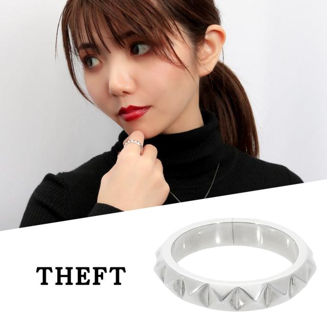THEFT セフト ピラミッド スタッズ リング 指輪 9〜19号 シルバー ピラミッドスタッズ 角鋲 シンプル 鏡面仕上げ カジュアル ロック パンク