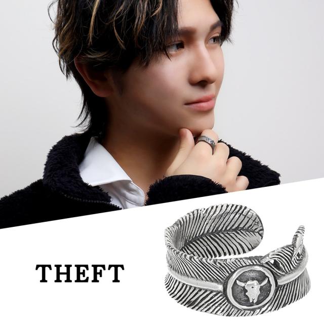 THEFT セフト 羽根 フェザー リング 指輪 フリーサイズ 15号 メンズリング シルバー FEATHER RING1 ネイティブ カジュアル シルバーリング メンズ