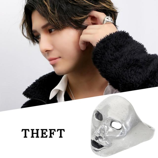 THEFT セフト フェイス マスク リング 指輪 9〜21号 シルバー TIME タイム Mask Ring 顔 表情 人間 ビンテージ ヴィンテージ アンティーク調の通販は