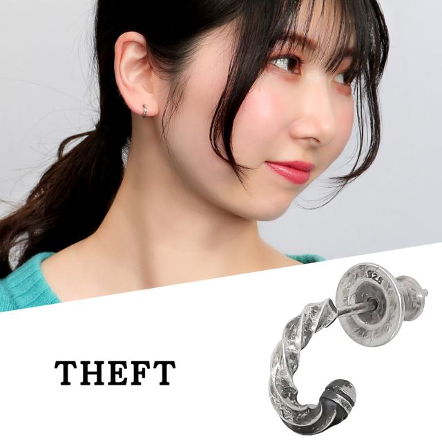 THEFT セフト シンプル ツイスト ハーフフープ ピアス 1P 片耳用 シルバー TWIST PIERCE フープピアス ひねり ビンテージ ヴィンテージの通販は