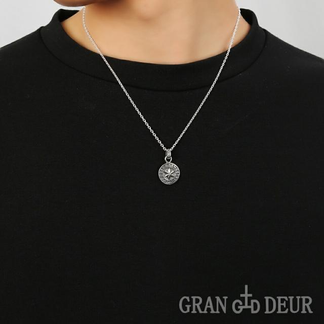 GRAN DEUR 六芒星 スター コイン ブルートパーズ シルバー ネックレス  