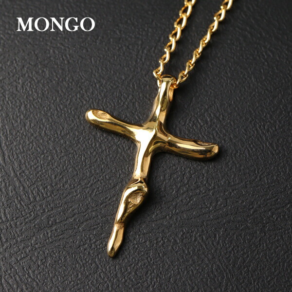 MONGO 流線 クロス ネックレス シルバー925 K18 18金 ゴールド ペンダント シルバーネックレス メンズネックレス シルバー かっこいいの通販は 13,200円