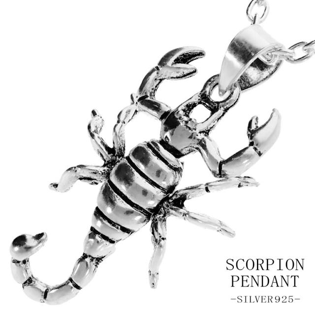サソリ 立体 シルバー ネックレス ペンダント ペンダントトップ 蠍 蝎 スコルピオン 虫 生き物 グッズ アクセサリー 動く ギミック メンズ レディース