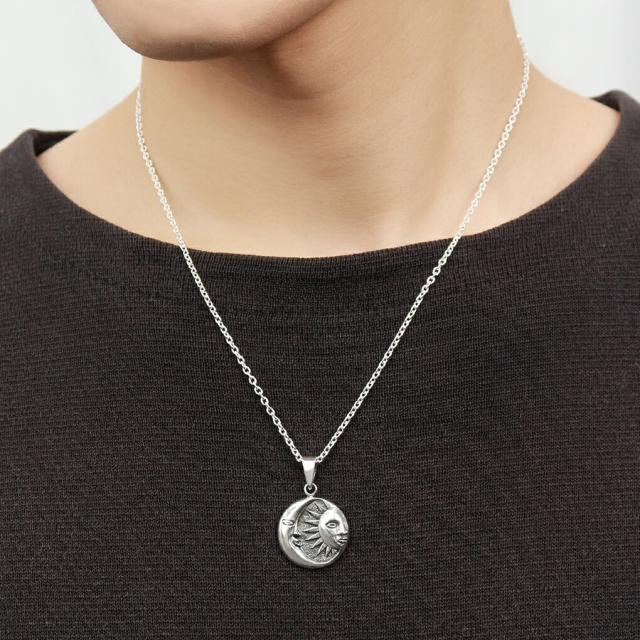 太陽と月 シルバー ネックレス ペンダント ペンダントトップ 