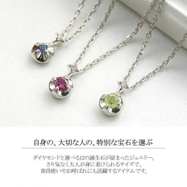 ピンキー&amp;ダイアン 選べる誕生石 ダイヤモンド ネックレス シルバー950 シルバー レディースネックレス ペンダント レディース 女性 天然石 ストーン_1