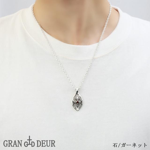 GRAN DEUR 選べる 天然石 ゴシック シルバー 925 ネックレス ペンダント ペンダントトップ トパーズ スモーキークォーツ ペリドット ガーネット_6