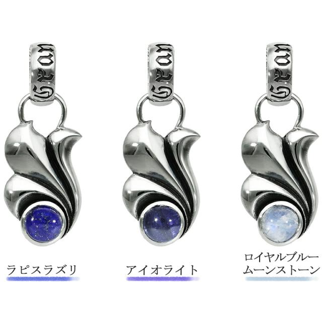 GRAN DEUR 選べる 天然石 ゴシック リリィ シルバー 925 ネックレス ペンダント ペンダントトップ アイオライト ガーネット ブルートパーズ_3