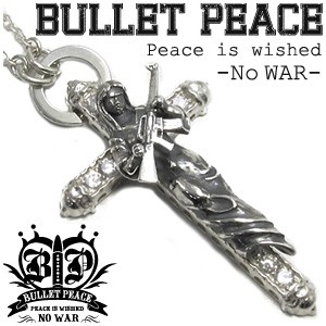 【BULLET PEACE】 ジルコニア クロス 嘆きのビーナス シルバーネックレス 送料無料 /メンズ ペンダント 十字架