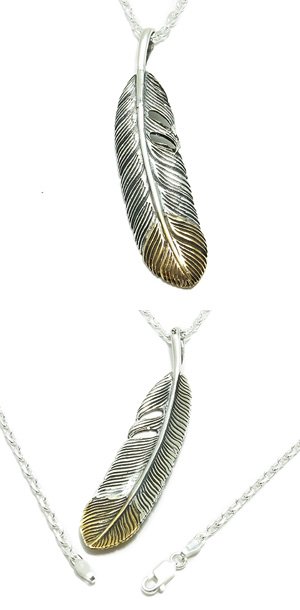 ダブルカラー フェザー ブラスイン シルバー ペンダントトップ ペンダントヘッド チェーンなし ネックレス メンズ シルバー 925の通販はau Pay マーケット 新宿銀の蔵 シルバーアクセサリーと天然石のお店