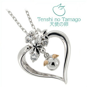 天使の卵 in オープンハート シルバーネックレス シルバーアクセサリー レディース ネックレス 女性用 SV925 K10 ホワイト トパーズ ブランド