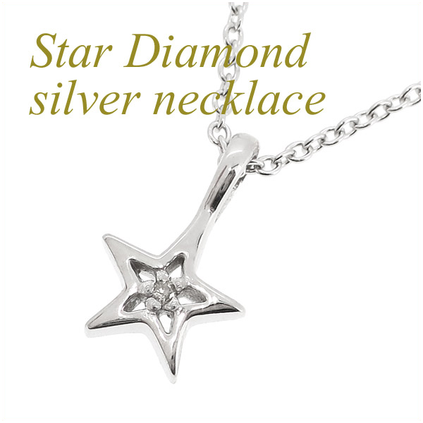 スター ダイヤモンド シルバーネックレス 【ギフトBOX付き】 /レディース 女性 ジュエリー アクセサリー ペンダント