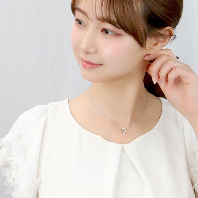 数量限定 オープンハート ネックレス ペンダント レディースネックレス シルバー 925 950 ピンク ジルコニア ハートネックレス 大人 かわいい きれい_3