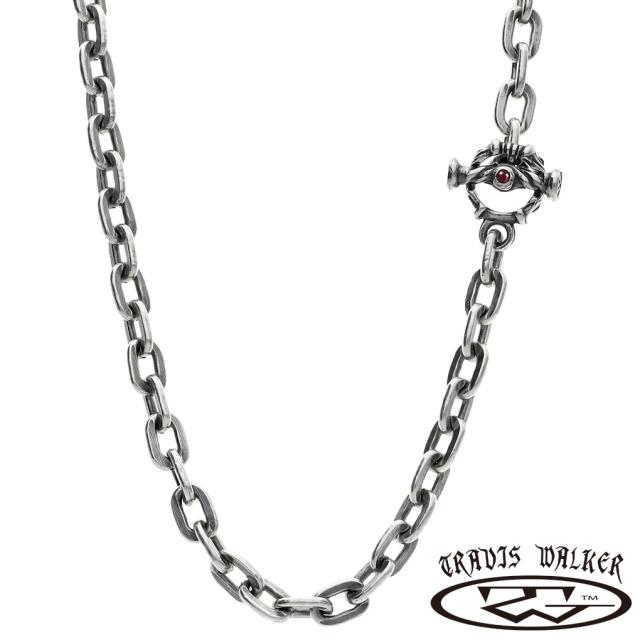 TRAVIS WALKER トラヴィスワーカー オーバル リンク チェーンネックレス ウィズ Tバー ジルコニア シルバー シルバーチェーン ネックレス チェーン