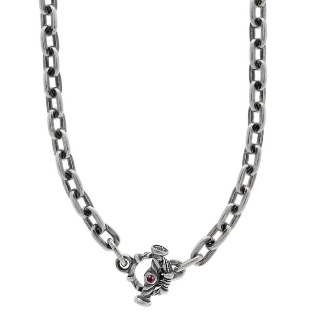 TRAVIS WALKER トラヴィスワーカー オーバル リンク チェーンネックレス ウィズ Tバー ジルコニア シルバー シルバーチェーン ネックレス チェーン_7