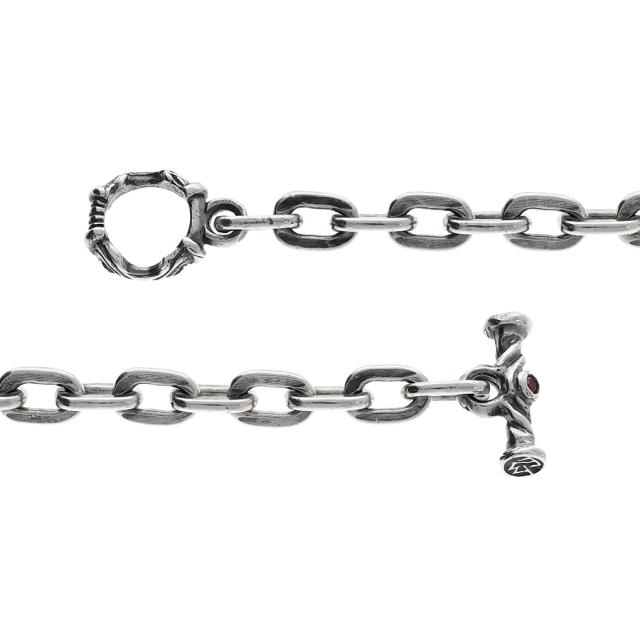 TRAVIS WALKER トラヴィスワーカー オーバル リンク チェーンネックレス ウィズ Tバー ジルコニア シルバー シルバーチェーン ネックレス チェーン_8