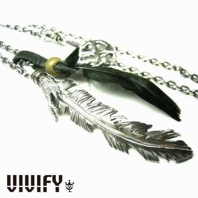 VIVIFY ビビファイ ペンダント ネックレス シルバー CROW FEATHER ペンダントトップ チェーンなし メンズアクセサリー レディースアクセ