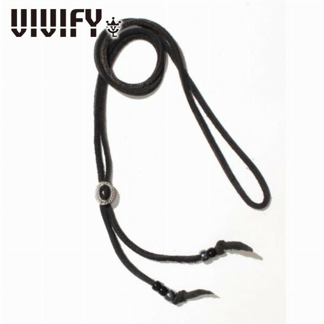 VIVIFY ビビファイ アクセサリー ネックレス ビーズ、レザー Old Native Style 8x10mm ストーン セッティング Deerskin ループタイ