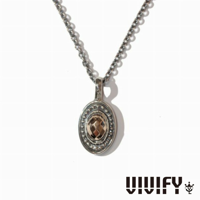 VIVIFY ビビファイ ペンダント ネックレス シルバー ゴールド K10 CheckerCut ストーン セッティング Neclace ペンダントトップ チェーンなしの通販は