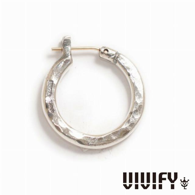 VIVIFY ビビファイ アクセサリー フープピアス シルバー K18ゴールドポスト 槌目 Hoop Pierce 3mm body L 1P 片耳用