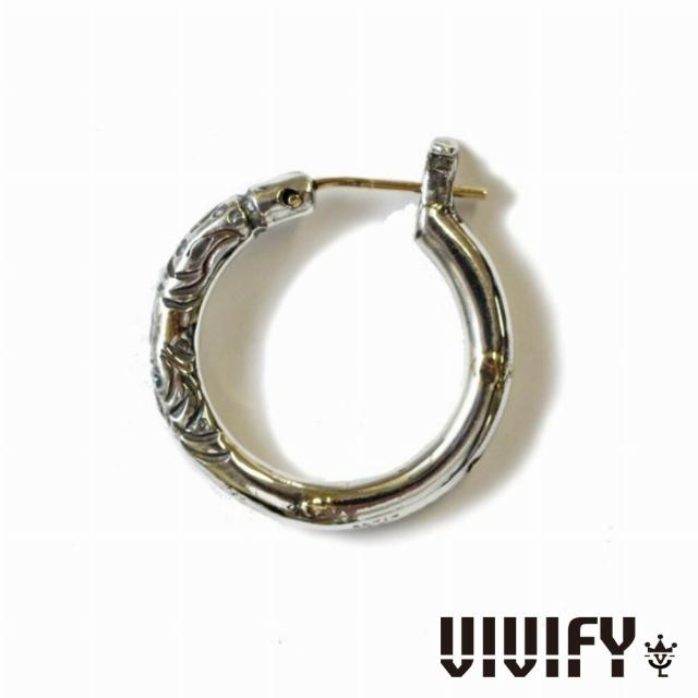 VIVIFTY ビビファイ アラベスク フープピアスw/gold (L) VIVIFY ビビファイ アクセサリー フープピアス シルバー K18