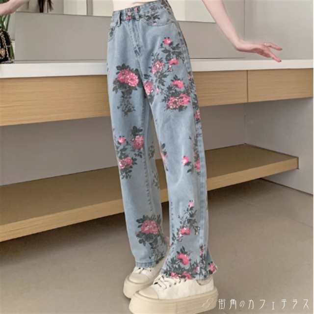 パンツ ボトム ガウチョ ロング マキシ ポケット ハイウエスト ブルーデニム かわいい 大人可愛い 大人女子 綺麗 シンプル カジュアル 大人 上品 おしゃれ お洒落 こなれ感 ラフ コンサバ 着痩せ レディライク 春 夏 20代 30代 40代 レディース 女性 授業参観 デート お出かけの通販は