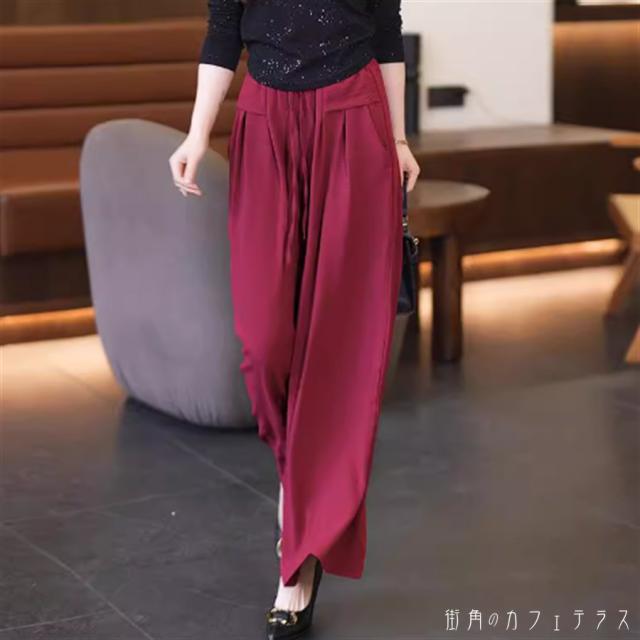 パンツ ボトムス夏 4色 ガウチョパンツ フレア Aライン ガウチョ ロング マキシ ポケット ウエストゴム 伸縮性 薄手生地 かわいい 大人可愛い 大人女子 綺麗 シンプル カジュアル 大人 おしゃれ お洒落 こなれ感 ラフ コンサバ 着痩せ レディライク 無地 20代 30代 40代の通販は 6,623円