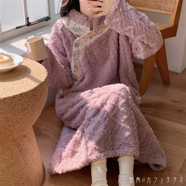 パジャマ ナイトウェア 厚手生地 ケーブルニット 可愛い 大人可愛い きれいめ シンプル カジュアル 大人 おしゃれ お洒落 こなれ感 高見え フェミニン ガーリー 花柄 レトロ ルームウェアレディース ワンピース ロング マキシ 長袖 半袖 ハイネック Aライン フレアの通販は 5,880円