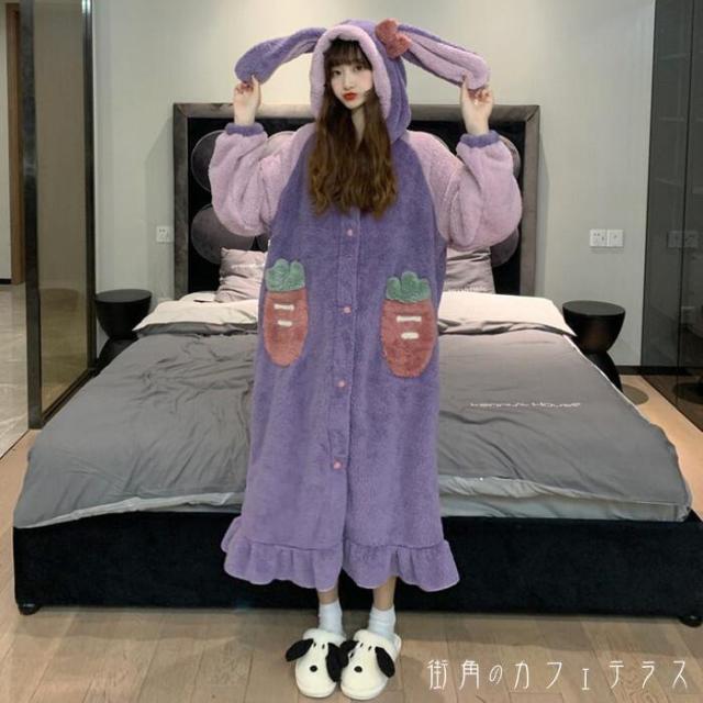 もこもこ モコモコ ルームウェア レディース ホームウェア 部屋着 寝巻き パジャマ 着ぐるみ風 ワンピース ルームワンピース ロングワンの通販はau Pay マーケット 街角のカフェテラス