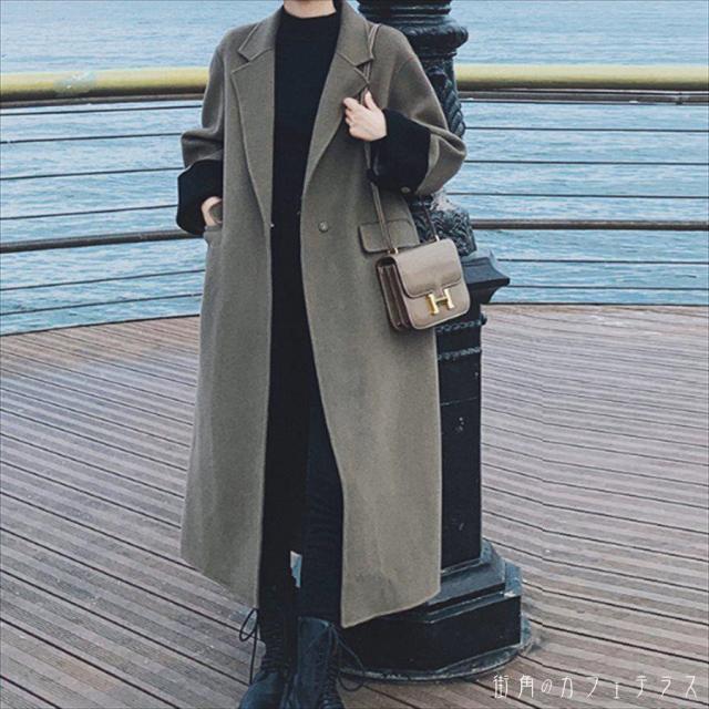 アウター コート 羽織り ロングコート チェスターコート ロング ロング丈 アンクル丈 長袖 Vネック フレア Aライン 無地 ポケット かわいい 大人可愛い 綺麗 シンプル カジュアル 大人 上品 おしゃれ お洒落 大人女子 こなれ感 エレガント コンサバ 定番アイテム 体型カバーの通販は